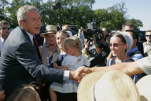 Джордж Буш с амишами и меннонитами